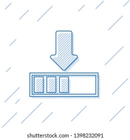 Blue Loading line icon isolated on white background. Download in progress. Progress bar line icon. Vector Illustration