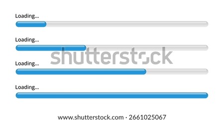 
Blue loading, progress bar set.