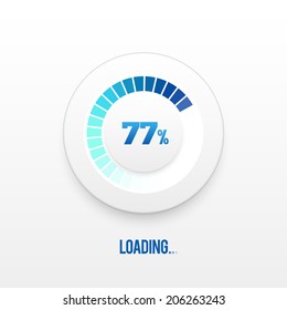 Blue loading spinner. Vector illustration.
