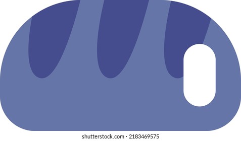 Blue loaf of bread, illustration, vector on a white background.