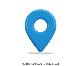 blue location 3d icon of gps pointer or navigation marker vector icon illustration