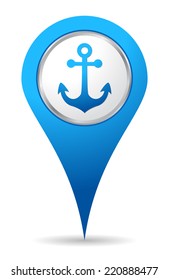 blue location anchor icon pin