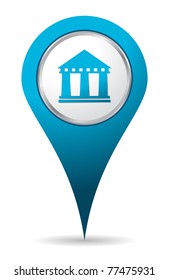 blue location bank icon
