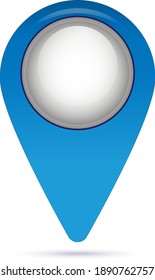 blue location GPS pin isolated on a white background. EPS 10