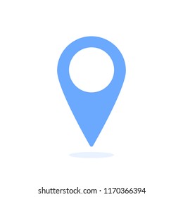 The blue location icon is shown on a white background