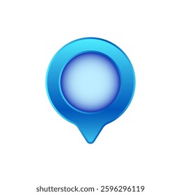 A blue location pin icon featuring a gradient color effect, commonly used for maps and navigation apps.