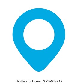 Icono azul del perno de la ubicación, ilustración plana del símbolo del perno del mapa, gps y signo de la navegación, Vector del arte del Clip del puntero del mapa