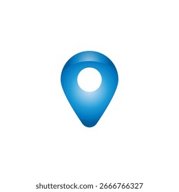 Blue Location Pin Icon Map Address Navigation Marker Isolated 