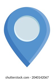 blue location pin icon on white background