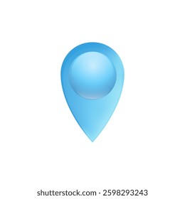 Blue location pin icon symbolizing navigation and map positioning in digital applications and design.