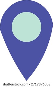 Um pino azul de localização com preenchimento verde claro indica um ponto específico em um mapa.
