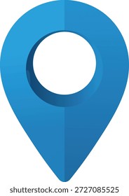 Blue location pin with subtle shadow and gradient effect map marker navigation