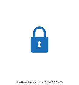 blue lock icon with blank background