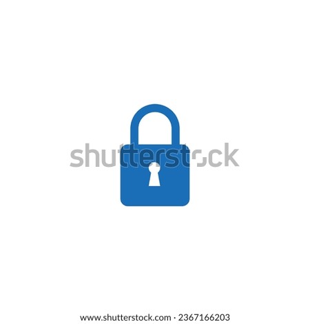 blue lock icon with blank background