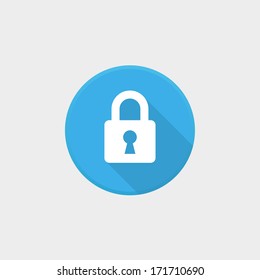 Blue lock icon with grey background