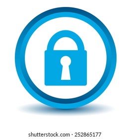 Blue lock icon on a white background. Vector illustration