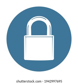 Icono de bloqueo azul. Símbolo de bloqueo.