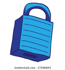 ilustración de bloqueo azul aislada en blanco