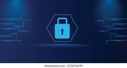 Diseño de fondo de tecnología de bloqueo azul