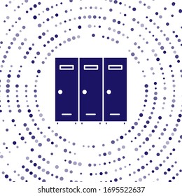 Blue Locker or changing room for hockey, football, basketball team or workers icon isolated on white background. Abstract circle random dots. Vector Illustration