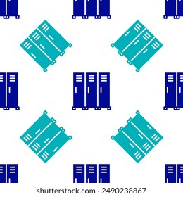 Blue Locker or changing room for hockey, football, basketball team or workers icon isolated seamless pattern on white background.  Vector