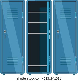 Marcadores azules, ilustración, vector sobre un fondo blanco.