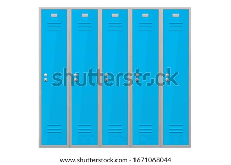 Blue lockers section. Vector illustration isolated on white background