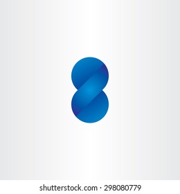 blue logo 3d effect number eight symbol