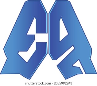 Blue Logo based on alphabet letter M E R