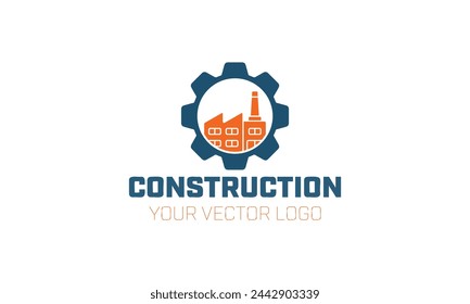 a blue logo for construction and design for construction.