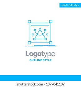 Blue Logo design for 3d, edit, editing, object, resize. Business Concept Brand Name Design and Place for Tagline. Creative Company Logo Template. Blue and Gray Color logo design 100% Editable Template
