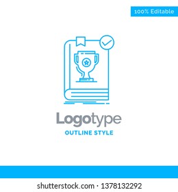 Blue Logo design for 554, Book, dominion, leader, rule, rules. Business Concept Brand Name Design and Place for Tagline. Creative Company Logo Template. Blue and Gray Color logo design 100% Editable T