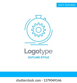 Blue Logo design for Action, fast, performance, process, speed. Business Concept Brand Name Design and Place for Tagline. Creative Company Logo Template. Blue and Gray Color logo design 100% Editable 