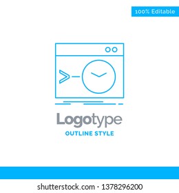 Blue Logo design for Admin, command, root, software, terminal. Business Concept Brand Name Design and Place for Tagline. Creative Company Logo Template. Blue and Gray Color logo design 100% Editable T