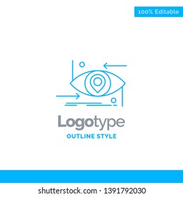Blue Logo design for Advanced, future, gen, science, technology, eye. Business Concept Brand Name Design and Place for Tagline. Creative Company Logo Template. Blue and Gray Color logo design 100% Edi