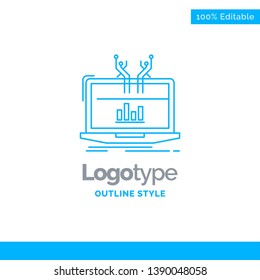 Blue Logo design for Analysis, analytical, management, online, platform. Business Concept Brand Name Design and Place for Tagline. Creative Company Logo Template. Blue and Gray Color logo design 100% 