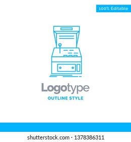 Blue Logo design for Arcade, console, game, machine, play. Business Concept Brand Name Design and Place for Tagline. Creative Company Logo Template. Blue and Gray Color logo design 100% Editable Templ