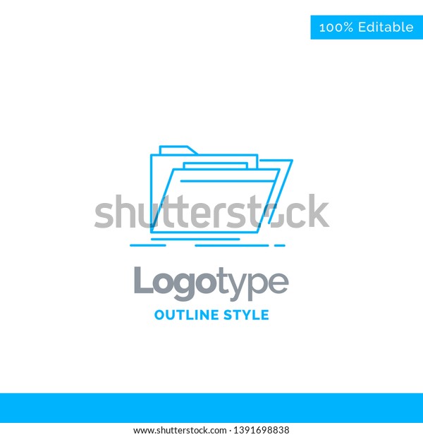 Blue Logo design for Archive, catalog,\
directory, files, folder. Business Concept Brand Name Design and\
Place for Tagline. Creative Company Logo Template. Blue and Gray\
Color logo design 100%\
Editable