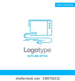 Blue Logo design for audio, card, external, interface, sound. Business Concept Brand Name Design and Place for Tagline. Creative Company Logo Template. Blue and Gray Color logo design 100% Editable Te