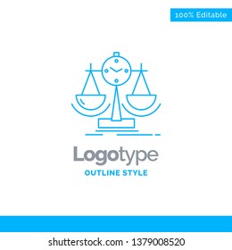Blue Logo design for Balanced, management, measure, scorecard, strategy. Business Concept Brand Name Design and Place for Tagline. Creative Company Logo Template. Blue and Gray Color logo design 100% 
