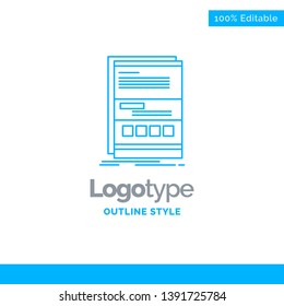 Blue Logo design for Browser, dynamic, internet, page, responsive. Business Concept Brand Name Design and Place for Tagline. Creative Company Logo Template. Blue and Gray Color logo design 100% Editab