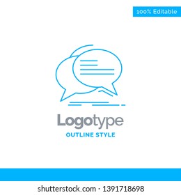 Blue Logo design for Bubble, chat, communication, speech, talk. Business Concept Brand Name Design and Place for Tagline. Creative Company Logo Template. Blue and Gray Color logo design 100% Editable 