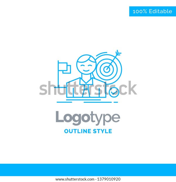 Blue Logo Design Business Goal Hit Royalty Free Stock Image
