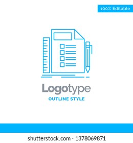 Blue Logo design for Business, list, plan, planning, task. Business Concept Brand Name Design and Place for Tagline. Creative Company Logo Template. Blue and Gray Color logo design 100% Editable Templ