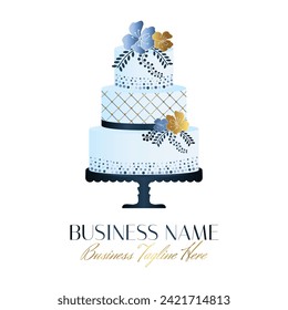 Blue Logo Design with a Cake