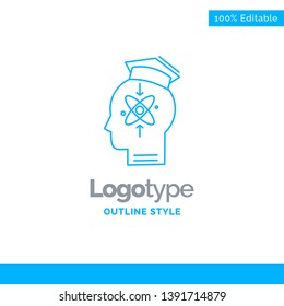 Blue Logo design for capability, head, human, knowledge, skill. Business Concept Brand Name Design and Place for Tagline. Creative Company Logo Template. Blue and Gray Color logo design 100% Editable 