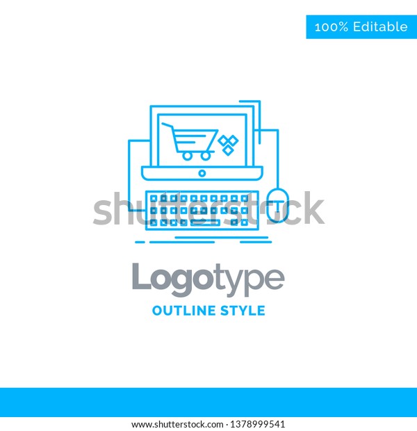 Blue Logo Design Cart Online Shop Stock Vector Royalty Free