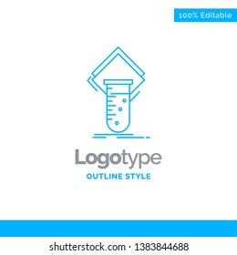 Blue Logo design for Chemistry, lab, study, test, testing. Business Concept Brand Name Design and Place for Tagline. Creative Company Logo Template. Blue and Gray Color logo design 100% Editable Templ