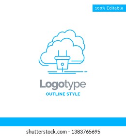 Blue Logo design for Cloud, connection, energy, network, power. Business Concept Brand Name Design and Place for Tagline. Creative Company Logo Template. Blue and Gray Color logo design 100% Editable 