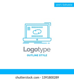 Blue Logo design for Communication, connection, link, sync, synchronization. Business Concept Brand Name Design and Place for Tagline. Creative Company Logo Template. Blue and Gray Color logo design 1